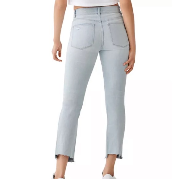DL1961 Mara Ripped Straight Ankle High- Rise Instasculpt Straight Jeans in Ross - Picture 2 of 16